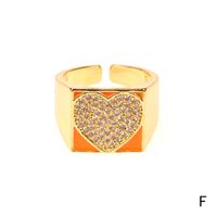 Wholesale Zircon Copper Heart Ring Nihaojewelry sku image 6