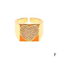 Vente En Gros Bague Coeur En Cuivre Zircon Nihaojewelry sku image 6