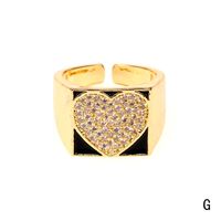 Wholesale Zircon Copper Heart Ring Nihaojewelry sku image 7
