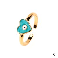 Ornament Devil's Eye Copper Drop Oil Women's Ring Cross-border New Arrival European And American Internet Hot Love Heart Hipster Fashion sku image 3