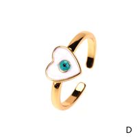 Ornament Devil's Eye Copper Drop Oil Women's Ring Cross-border New Arrival European And American Internet Hot Love Heart Hipster Fashion sku image 4