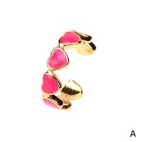 Vente En Gros Bague Ouverte En Cuivre Coeur De Couleur Unie Nihaojewelry sku image 1