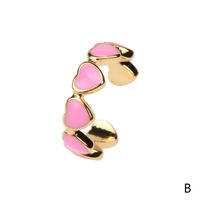 Wholesale Solid Color Heart Copper Open Ring Nihaojewelry sku image 2