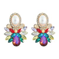 Wholesale Retro Color Rhinestone Oval Gemstone Inlaid Drop Earrings Nihaojewelry sku image 1