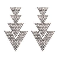 Wholesale Fashion New Geometric Triangle Metal Inlaid Rhinestones Earrings Nihaojewelry sku image 2