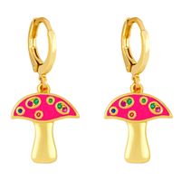 As Ornament European And American Ins Simple Cute Mori Style Small Mushroom Eardrops Colorful Zircon Dripping Mushroom Earrings Erx50 sku image 5