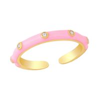 Wholesale Candy Color Micro-inlaid Zircon Copper Ring Nihaojewelry sku image 5