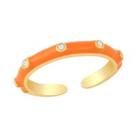 Wholesale Candy Color Micro-inlaid Zircon Copper Ring Nihaojewelry sku image 7