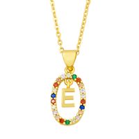 Cross-border New Arrival Ornament Micro-inlaid Colorful Zircon Personalized Hip Hop 26 English Letters Pendant Necklace Female Nkw62 sku image 5
