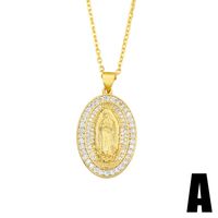 Micro Incrusté Couleur Zircon Vierge Marie Collier Pendentif Femelle Européen Et Américain Religieuse Chrétienne Collier Ornement Nkw61 sku image 1