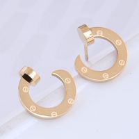 Wholesale Jewelry C-shaped Titanium Steel Stud Earrings Nihaojewelry main image 1
