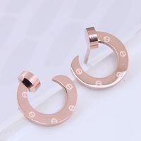 Wholesale Jewelry C-shaped Titanium Steel Stud Earrings Nihaojewelry main image 5
