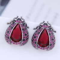 Wholesale Jewelry Beetle Copper Inlaid Zircon Earrings Nihaojewelry sku image 1