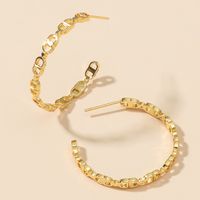 Creative Geometric Chain Copper Hoop Earrings Wholesale Nihaojewelry main image 3