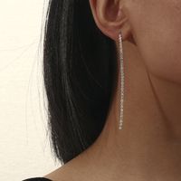 Fashion Geometric Rhinestone Crystal Long Earrings Wholesale Nihaojewelry main image 2