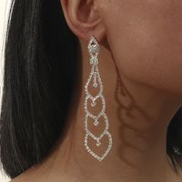 Fashion Heart-shaped Inlaid Zircon Long Earrings Wholesale Nihaojewelry main image 1