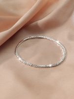 Simple Ultra-fine Geometric Rhinestone Silver-plated Bracelet main image 3