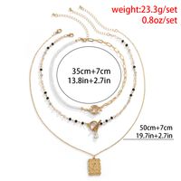 Simple Color Matching Glass Beads Ot Buckle Pearl Stacked Necklace Wholesale Nihaojewelry main image 5