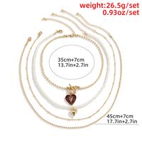 Retro Heart-shaped Ot Buckle Round Bead Necklace Wholesale Nihaojewelry main image 5