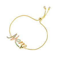 Copper Micro-inlaid Colored Zircon English Letter Mama Bracelet Wholesale Nihaojewelry main image 6