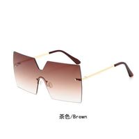 New Korean Fashion Style Rimless Big Frame One-piece Sunglasses sku image 3