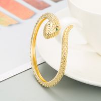 Fashion Snake-shaped Copper-plated 18k Real Gold Open Bracelet Wholesale Nihaojewelry main image 5