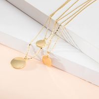 New European And American Round Glossy Coin Pendant Neck Accessories Street Style Multi-layer Chain Adjustable Necklace For Women main image 4