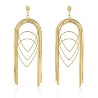 Fashion Copper Thin Chain Multi-layer Drop-shaped Long Earrings Wholesale Nihaojewelry main image 1
