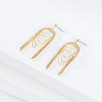 Fashion Copper Thin Chain Multi-layer Drop-shaped Long Earrings Wholesale Nihaojewelry main image 6