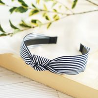 New Blue And White Striped Fabric Headband Wholesale Nihaojewelry main image 1