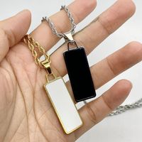 Simple Stainless Steel Square Brand Pendant Twist Necklace Wholesale Nihaojewelry main image 3