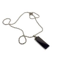 Simple Stainless Steel Square Brand Pendant Twist Necklace Wholesale Nihaojewelry main image 6