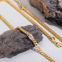 Retro Inlaid Zircon Copper Thick Necklace Wholesale Nihaojewelry main image 5