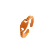 Retro Korean Paint Candy Color Pig Nose Opening Copper Ring Wholesale Nihaojewelry main image 3