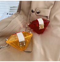 New Diamond-shaped Transparent Candy Color Shoulder Bag Wholesale Nihaojewelry main image 6