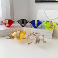 New Diamond-shaped Transparent Candy Color Shoulder Bag Wholesale Nihaojewelry main image 4