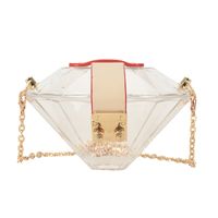 New Diamond-shaped Transparent Candy Color Shoulder Bag Wholesale Nihaojewelry main image 3