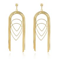 Fashion Copper Thin Chain Multi-layer Drop-shaped Long Earrings Wholesale Nihaojewelry sku image 1