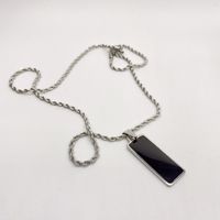 Simple Stainless Steel Square Brand Pendant Twist Necklace Wholesale Nihaojewelry sku image 2