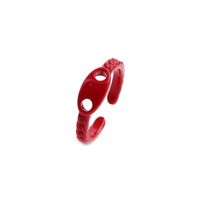 Retro Korean Paint Candy Color Pig Nose Opening Copper Ring Wholesale Nihaojewelry sku image 6