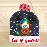 New  Knitted Woolen Colorful Luminous Knitted  Christmas Hat sku image 2
