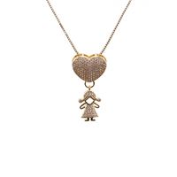 Pendentif En Forme De Coeur En Zircon De Mode Collier En Cuivre En Gros Nihaojewelry sku image 1