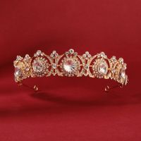 New Fashion Classic Round Crown Retro Luxury Hollow Bride Wedding Head Ornaments sku image 1
