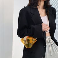 New Diamond-shaped Transparent Candy Color Shoulder Bag Wholesale Nihaojewelry sku image 1