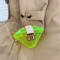 New Diamond-shaped Transparent Candy Color Shoulder Bag Wholesale Nihaojewelry sku image 3