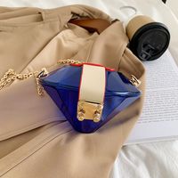 New Diamond-shaped Transparent Candy Color Shoulder Bag Wholesale Nihaojewelry sku image 4