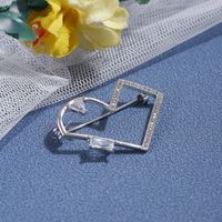 Electroplated Real Gold Micro-inlaid Zircon Heart Corsage Wholesale Nihaojewelry sku image 1