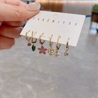 Yakemiyou Simple Style Flower Copper Inlaid Zircon Artificial Gemstones Earrings main image 3
