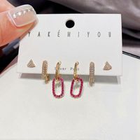 Yakemiyou Simple Style Geometric Copper Artificial Gemstones Earrings main image 5