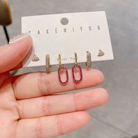 Yakemiyou Simple Style Geometric Copper Artificial Gemstones Earrings main image 2